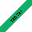 Labeltape Brother P-touch TZE-721 9mm zwart op groen