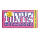 Chocolade Tony's Chocolonely wit framboos knettersuiker reep 180gr