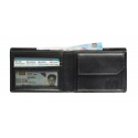 Portemonee Maverick All Black compact met kleingeldvak RFID leer zwart