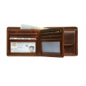 Portemonee Maverick The Original met kleingeldvak RFID leer bruin