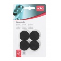 Magneet Nobo 30mm 700gr zwart 4 stuks