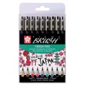 Viltift met brushpen Bruynzeel Sakura Pigma etui à 9 kleuren