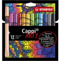 Viltstift STABILO Cappi 168/12 Arty medium assorti etui à 12 stuks