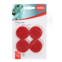 Magneet Nobo 38mm 800gr rood 4 stuks