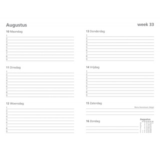 Schoolagenda 2025-2026 Ryam Studie Uni 7dagen/2pagina's rood