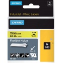 Labeltape Dymo Rhino industrieel nylon 19mm zwart op geel