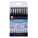 Fineliner Sakura pigma micron 0.4mm blister à 8 stuks assorti