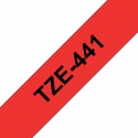 Labeltape Brother P-touch TZe-441 standaard 18mm zwart op rood