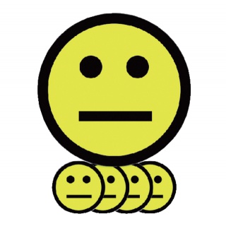 Magneet smiley 25mm emotie neutraal geel 5 stuks