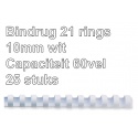 Bindrug Fellowes 10mm 21rings A4 wit 25stuks