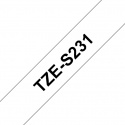 Labeltape Brother P-touch TZe-S231 extra sterk klevend 12mm zwart op wit