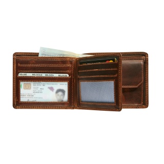 Portemonee Maverick The Original met kleingeldvak RFID leer bruin