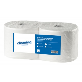 Poetsrol Industrie Cleaninq 26,5cmx380m wit 2-laags 2 rollen