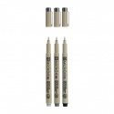 Fineliner Sakura Pigma Micron 05 set zwart & grijs 3 maten