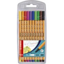 Fineliner STABILO point 88/10 fijn assorti etui à 10 stuks