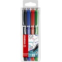 Fineliner STABILO Sensor 187/4 medium assorti blister à 4 stuks