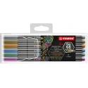 Viltstift STABILO Pen 68/06 medium metallic assorti etui à 6 stuks