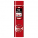 Potloodstift Pentel 0.5mm HB rood koker à 20 stuks