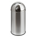 Afvalbak Pushcan met pushdeksel 40liter zilver