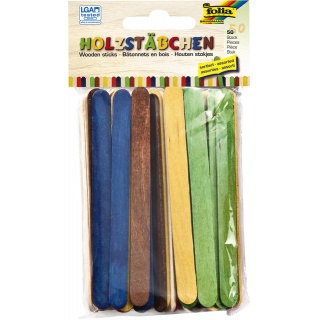 Stokje Folia hout assorti 50 stuks