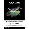 Tekenblok Canson Graduate Mixed Media black paper A3 20vel 240gr