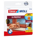 Tochtstrip tesamoll® D-profiel rubber 6mx9mm bruin