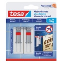 Klevende schroef tesa® tegels & metaal 3kg verstelbaar wit 2 stuks