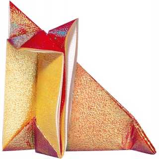 Vouwblaadjes Folia 75gr 14x14cm 50 vel 2-zijdig iriserend embossing assorti kleuren