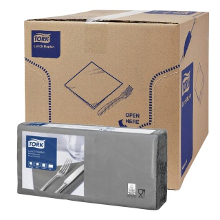 Lunchservet Tork Advanced 1/4 vouw 2-laags 328x325mm 200 vel grijs 477205