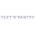 Letterslinger "Let's Party" holographic zilver