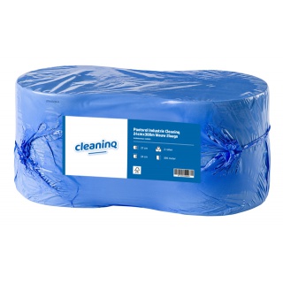 Poetsrol Industrie Cleaninq 24cmx300m blauw 2-laags 2 rollen
