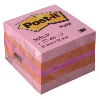 Memoblok Post-it 2051 51x51mm kubus roze