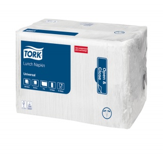 Lunchservet Tork Universal 1/8 vouw 1-laags 325x325mm 500 vel wit 509308