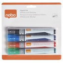 Viltstift Nobo whiteboard Liquid ink schuin assorti 4mm 4st