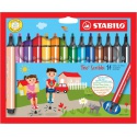 Viltstift STABILO Trio Scribbi 368/14 assorti etui à 14 stuks