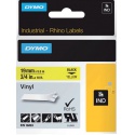 Labeltape Dymo Rhino industrieel vinyl 19mm zwart op geel