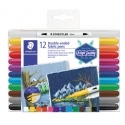 Viltstift Staedtler 3190 textiel duo ass