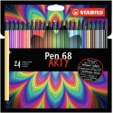 Viltstift STABILO Pen 68/24 Arty medium assorti etui à 24 stuks