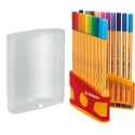 Fineliner STABILO point 88 ColorParade rollerset geel/rood fijn assorti etui à 20 stuks