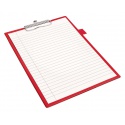 Klembord Quantore A4 staand PVC rood met 100mm klem + penlus