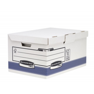 Archiefdoos Bankers Box System fold flip top maxi wit blauw