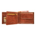 Portemonee Maverick Rough Gear met kleingeldvak RFID leer cognac