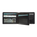Portemonee Maverick All Black met kleingeldvak RFID leer zwart
