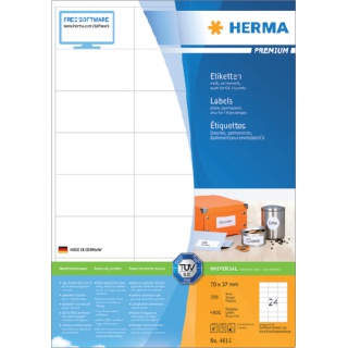 Etiket HERMA 4615 70x37mm premium wit 4800stuks