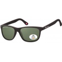 Zonnebril Montana met groen G15 gepolariseerd glas mat zwart