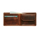 Portemonee Maverick The Original compact met kleingeldvak RFID leer bruin