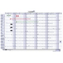 Jaarplanner 2025 Legamaster 90x60cm horizontaal gelamineerd en oprolbaar Engelstalig