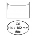 Envelop Hermes bank C6 114x162mm zelfklevend wit pak à 50 stuks